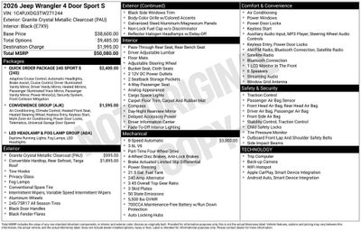 2026 Jeep Wrangler Sport S