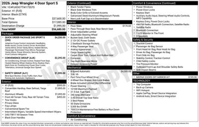 2026 Jeep Wrangler Sport S