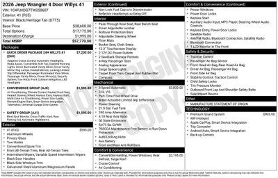 2026 Jeep Wrangler Willys