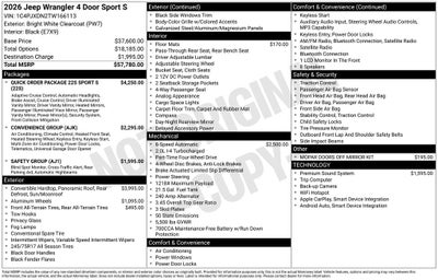 2026 Jeep Wrangler Sport S