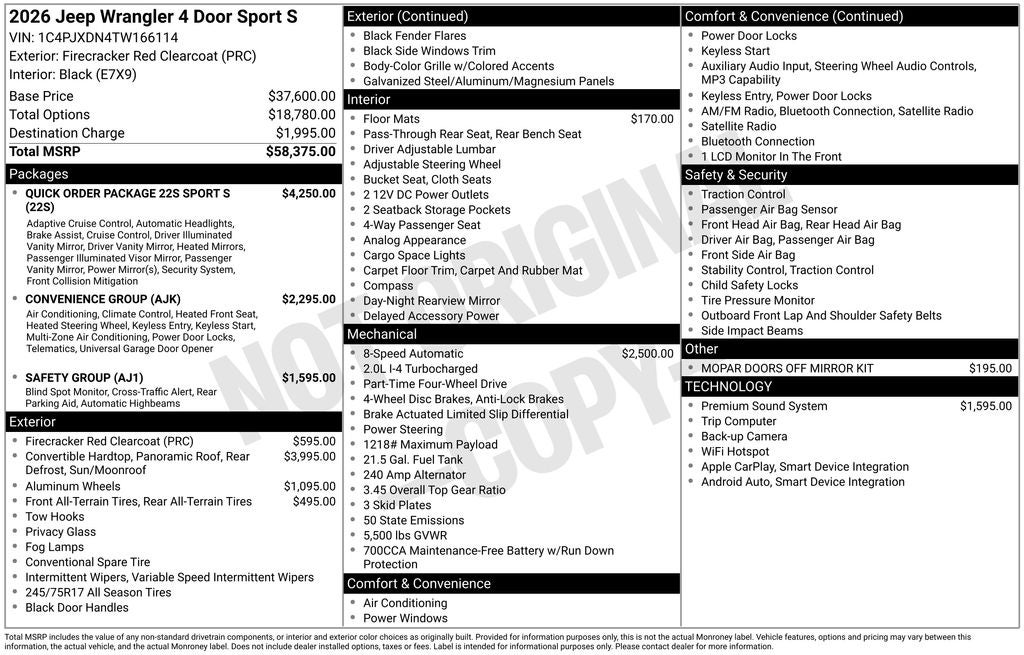 2026 Jeep Wrangler Sport S