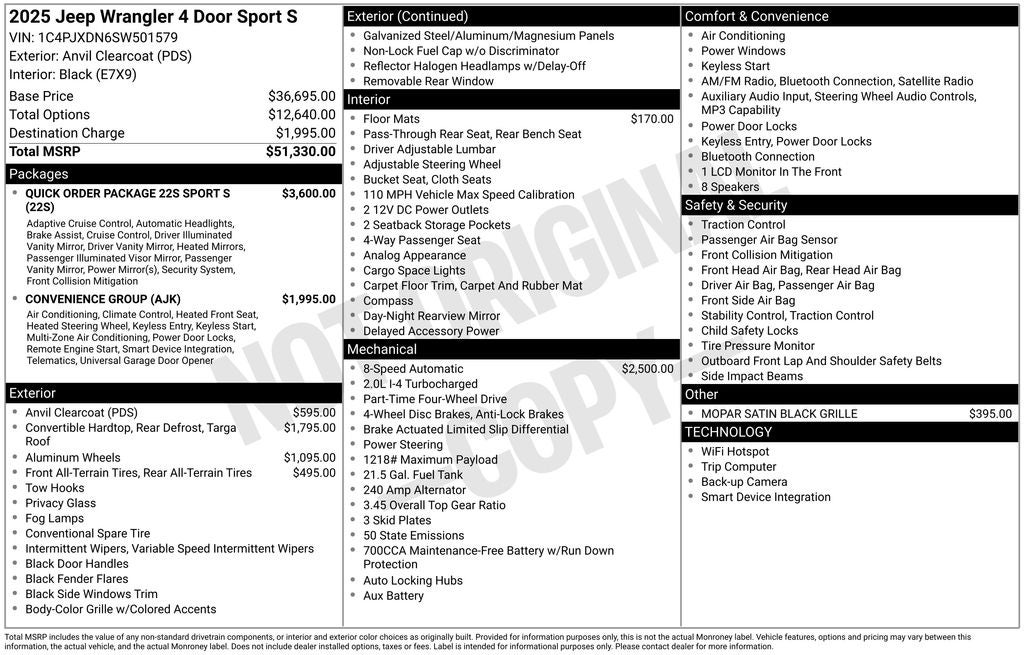 2025 Jeep Wrangler Sport S