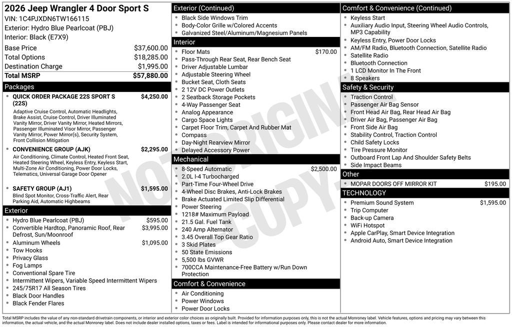 2026 Jeep Wrangler Sport S