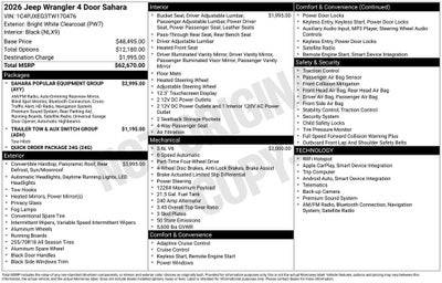 2026 Jeep Wrangler Sahara