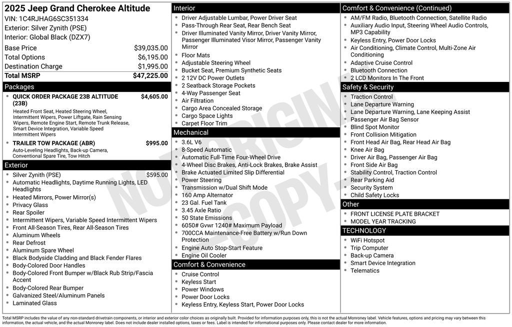 2025 Jeep Grand Cherokee Altitude X