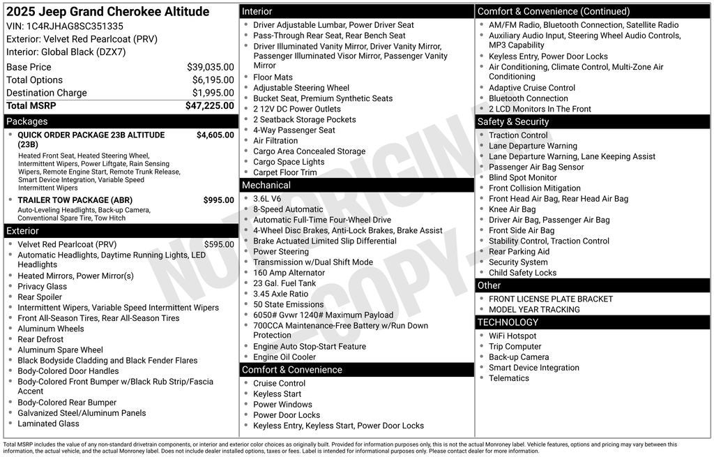 2025 Jeep Grand Cherokee Altitude X