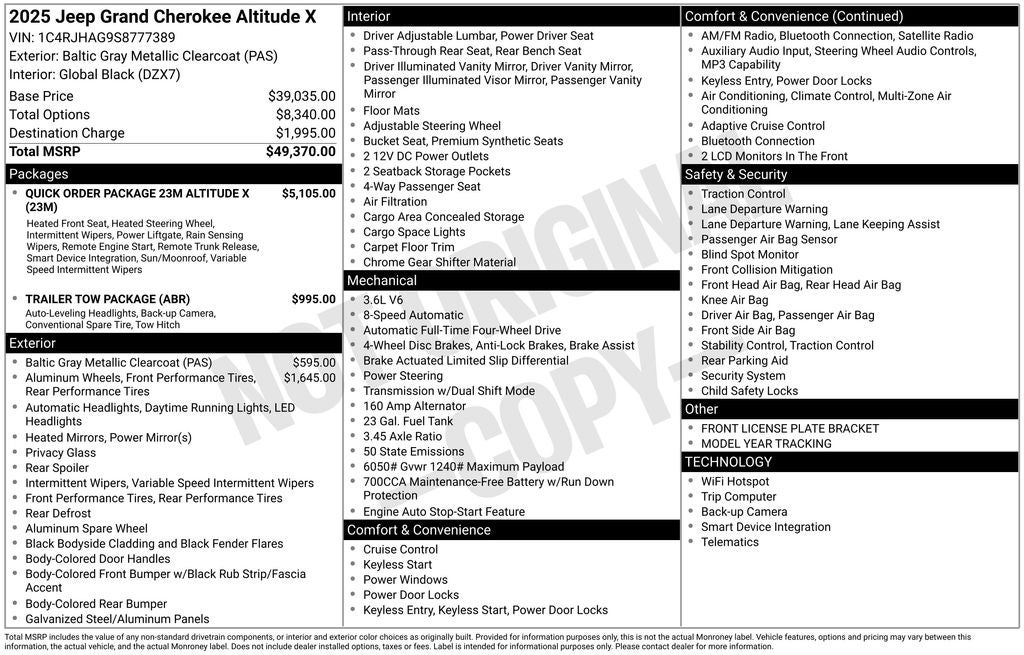 2025 Jeep Grand Cherokee Altitude X