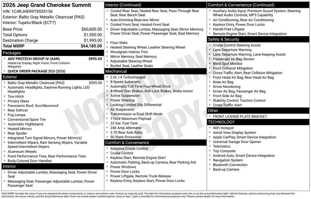 2026 Jeep Grand Cherokee Summit