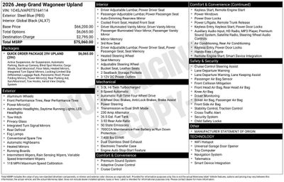 2026 Jeep Grand Wagoneer Upland