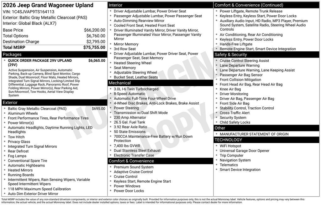 2026 Jeep Grand Wagoneer Upland