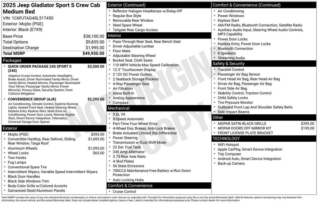 2025 Jeep Gladiator Sport S