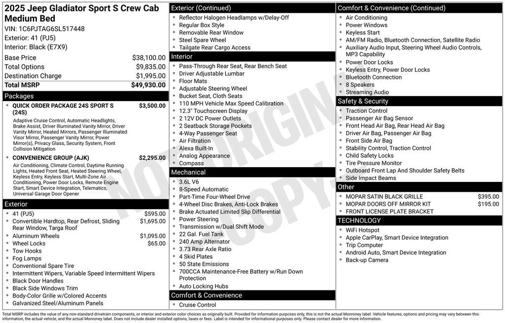 2025 Jeep Gladiator Sport S