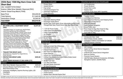 2026 RAM Ram 1500 Big Horn/Lone Star