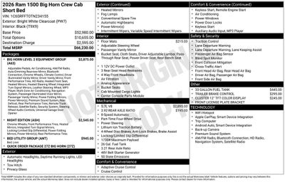 2026 RAM Ram 1500 Big Horn/Lone Star
