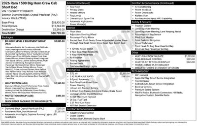 2026 RAM Ram 1500 Big Horn/Lone Star