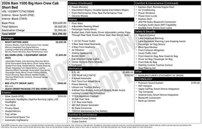 2026 RAM Ram 1500 Big Horn/Lone Star