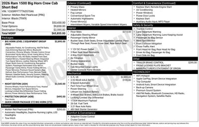2026 RAM Ram 1500 Big Horn/Lone Star