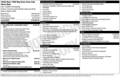 2026 RAM Ram 1500 Big Horn/Lone Star