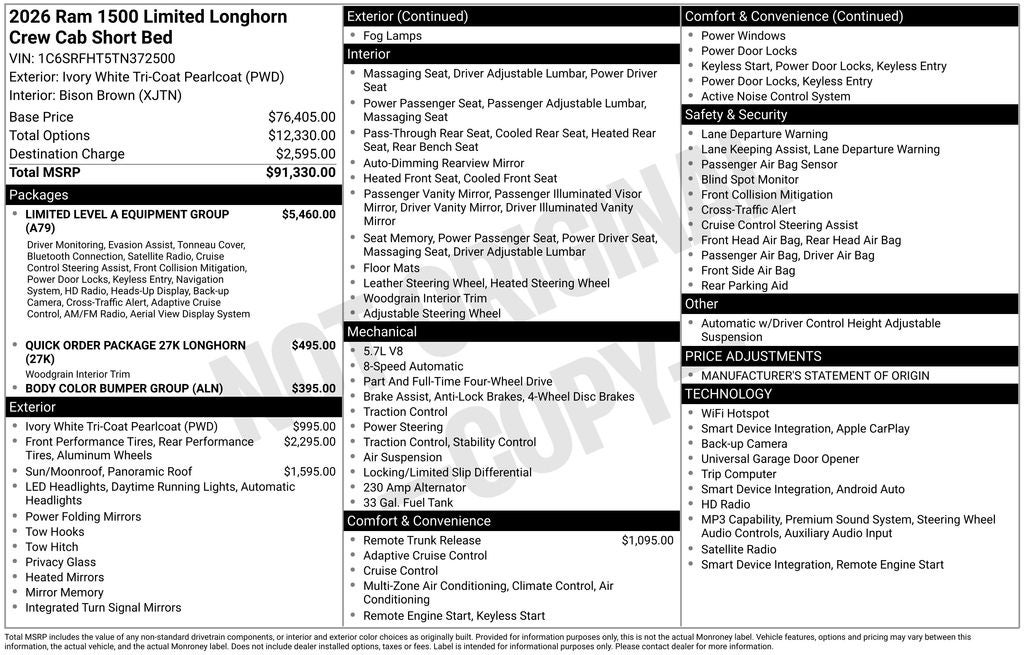 2026 RAM Ram 1500 Limited