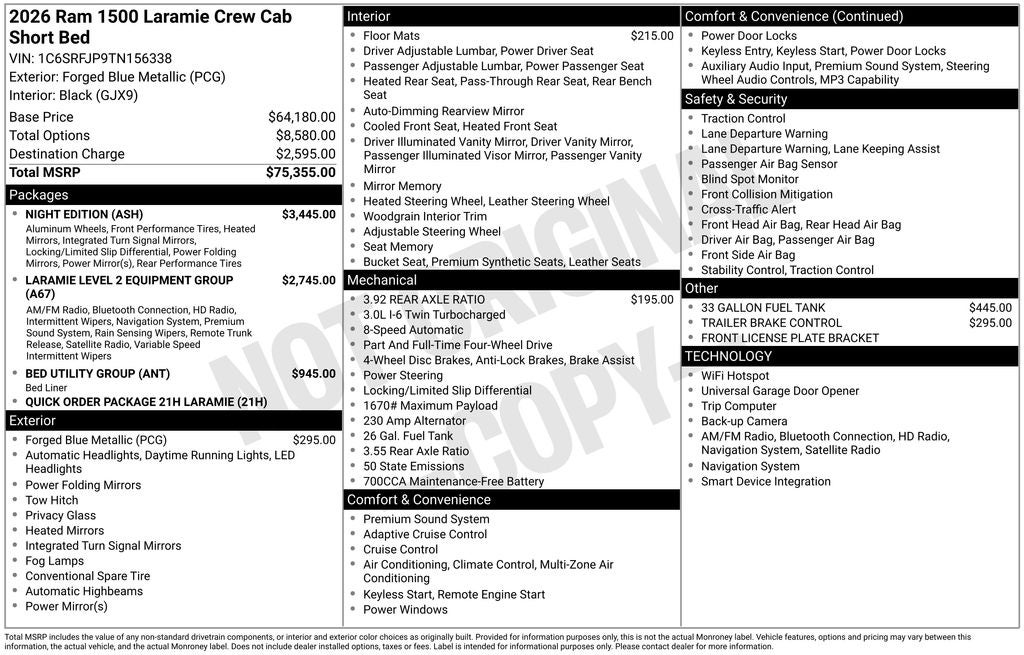 2026 RAM Ram 1500 Laramie