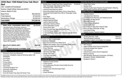 2026 RAM Ram 1500 Rebel