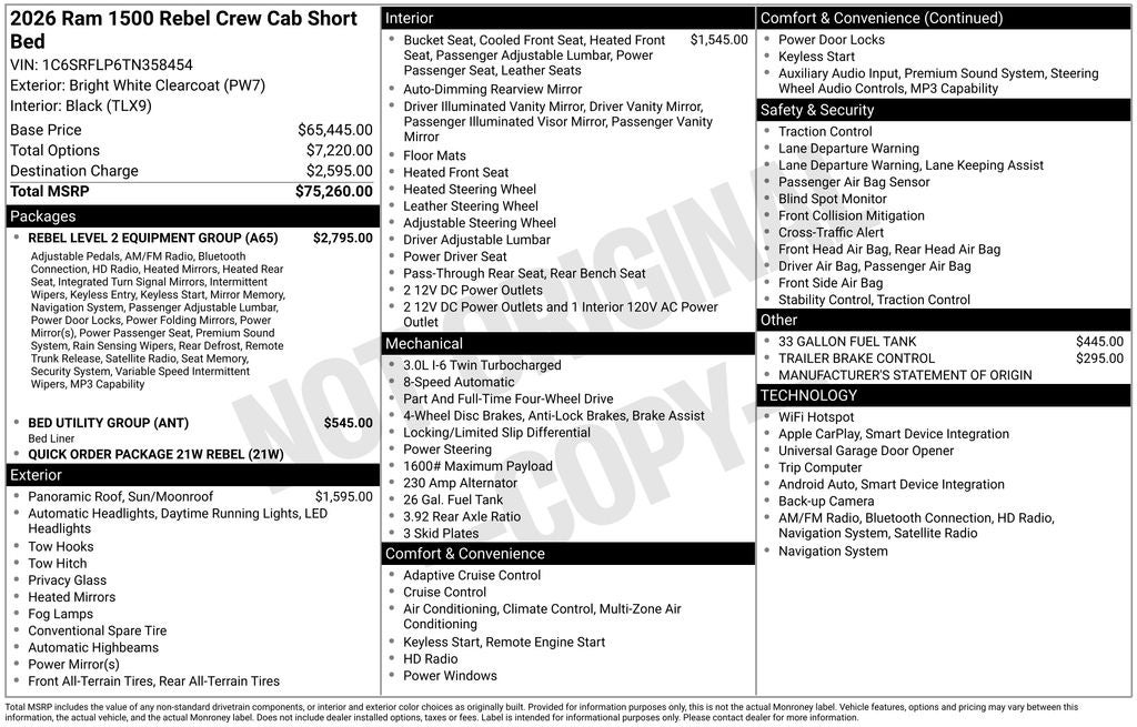 2026 RAM Ram 1500 Rebel