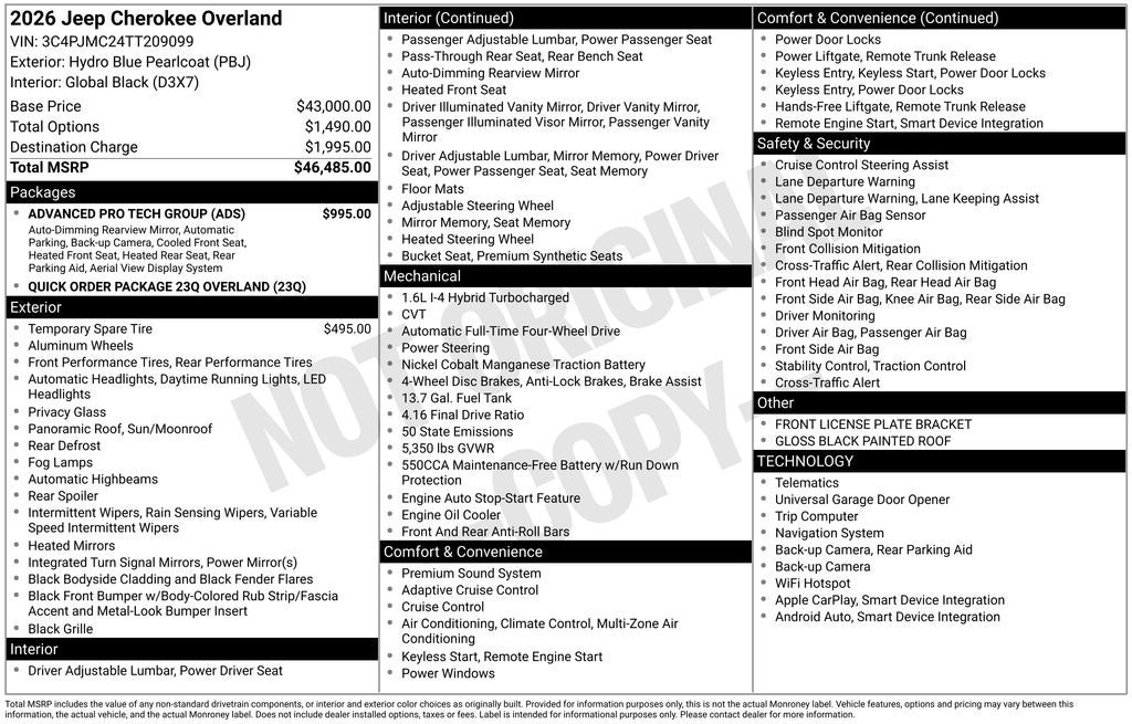 2026 Jeep Cherokee Overland