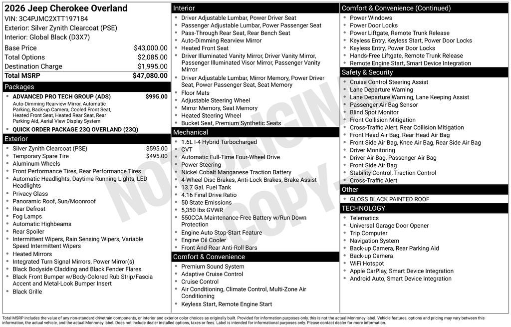2026 Jeep Cherokee Overland