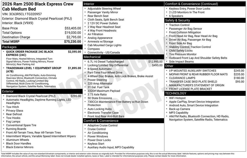 2026 RAM Ram 2500 Tradesman