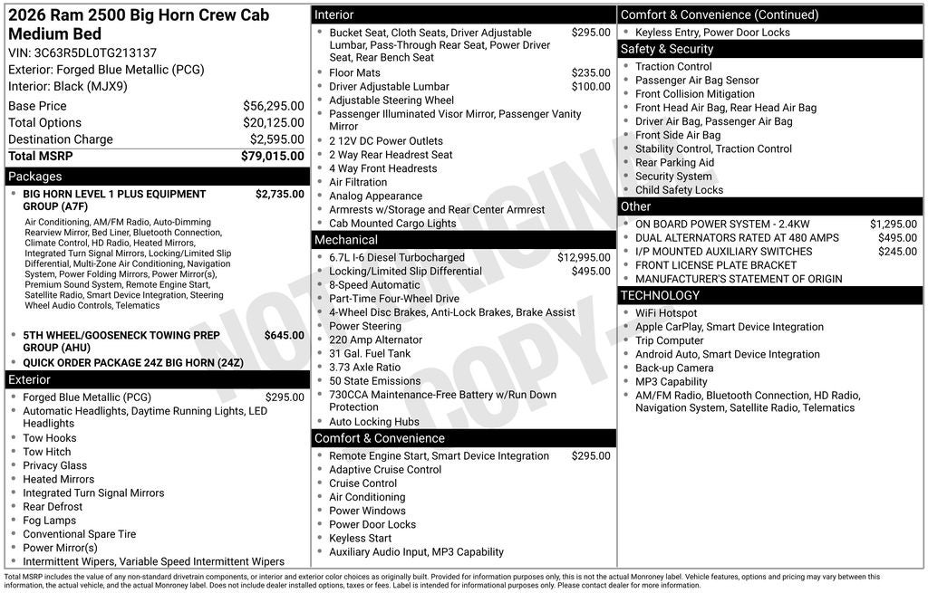 2026 RAM Ram 2500 Big Horn