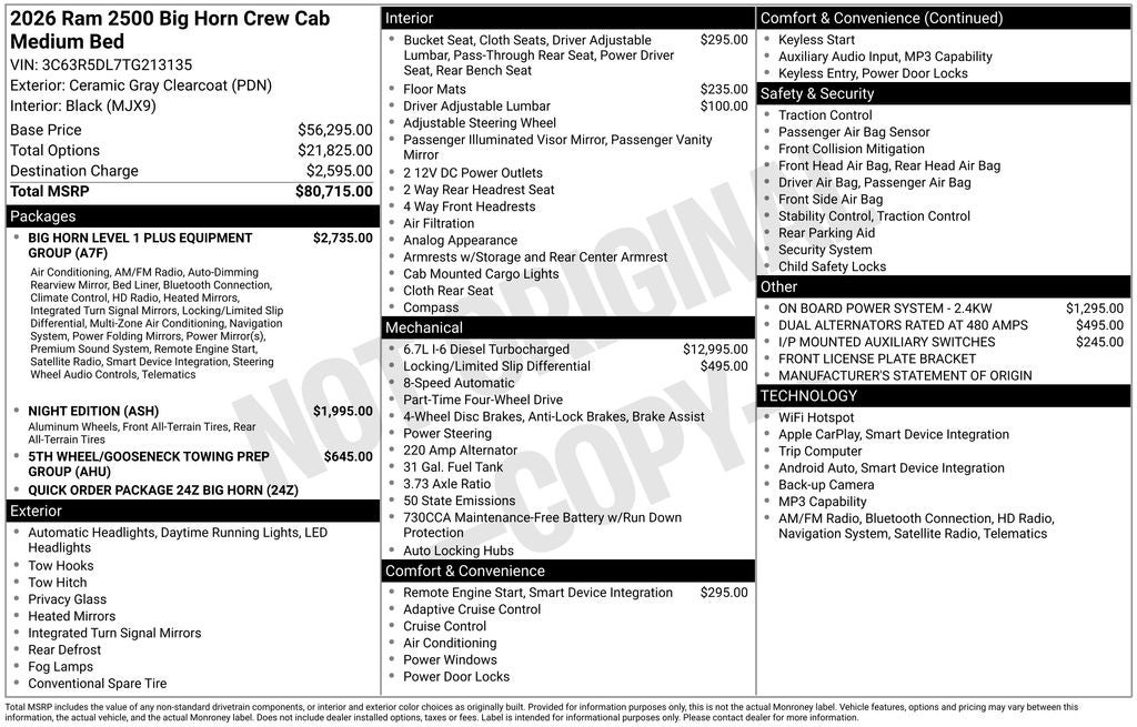 2026 RAM Ram 2500 Big Horn