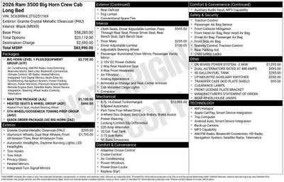 2026 RAM Ram 3500 Big Horn