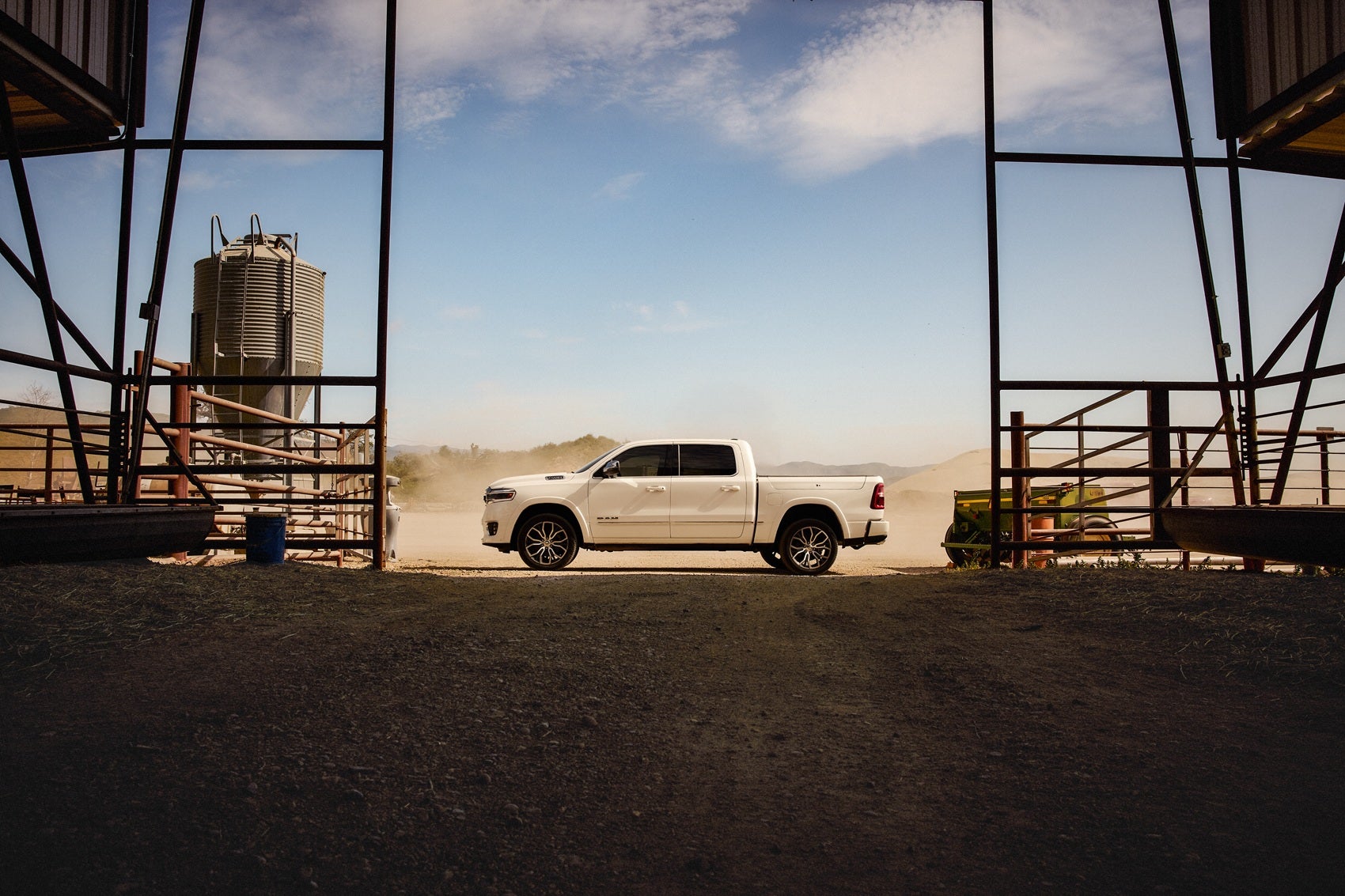 2026 Ram 1500 pickup truck near a farm building